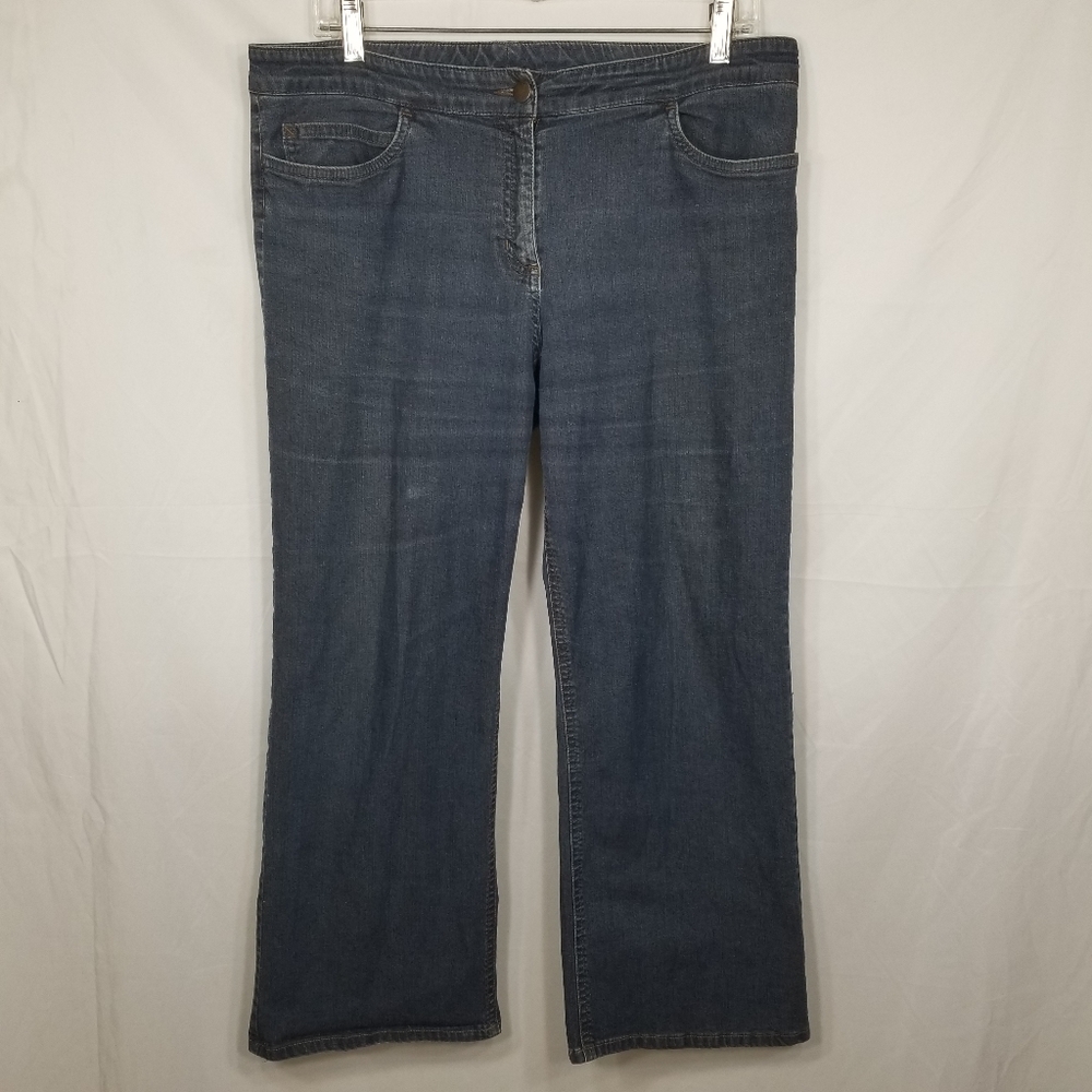 Women's Eileen Fisher Medium Wash Blue Denim Jeans Pockets Size M Medium
